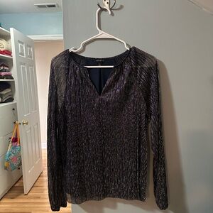 Elegant Black long sleeve top -sparlky!